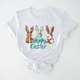 thumbnail image 1 of UPPADA Easter Femmes Oeufs Imprimé T-Shirts Heureux Easter Graphique Bunny Lapin Mignon T-Shirts Manches Courtes Décontracté Col Rond T-Shirts Été Basique Coupe Régulière Chemises Blanc,m, 1 of 5