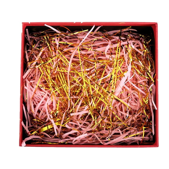Gqtwoy Gold Threaded Mixed Paper Shreds, Raffia Wedding Favour Box Filler, Gift Packaging Material, Decorative Confetti Shreds, Ideal for Birthdays, Holidays, DIY Projects