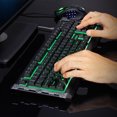 thumbnail image 2 of ENHANCE Infiltrate Membrane Hybrid Mechanical Gaming Keyboard - 7 Colors with 9 Lighting Effects with Soundwave LED Response Mode , Anti-Ghosting , Water/Spill Resistant Design & 12 Media Shortcuts, 2 of 9