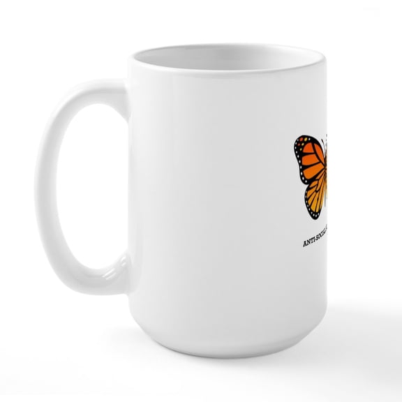 CafePress - Antisocial Butterfly - 15 oz Ceramic Large White Novelty Mug