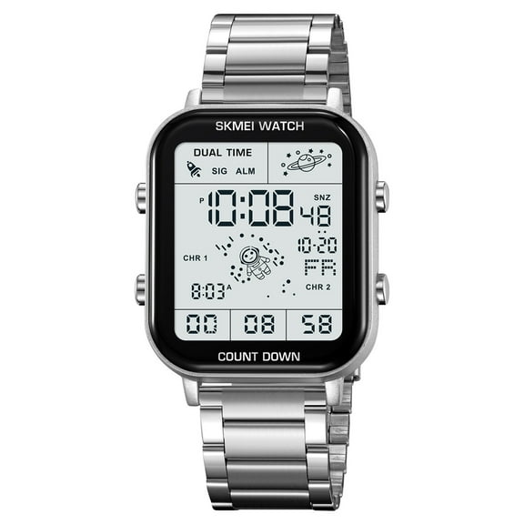 Fashion Men's Digital Watch Back Light Display Sport Multifunctional Square Electronic Watches LED Digital reloj hombre