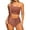 Brown, variant on MOSHU One Shoulder Womens Bikini Sets High Waisted Bathing Suits for Women Tie High Cut Swimsuits