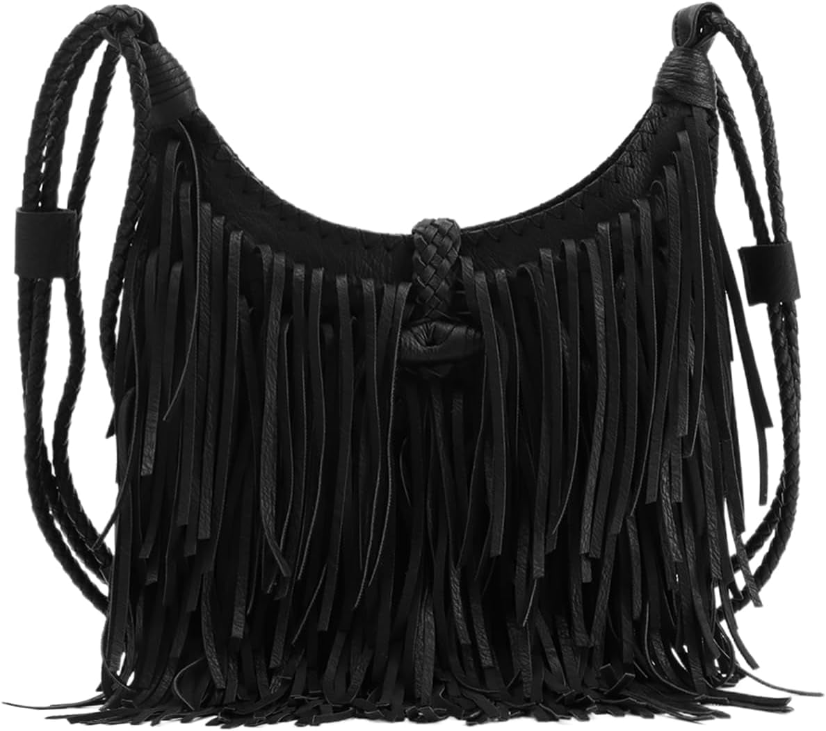 Vintage Fringe hobo bags for Women Vegan Faux Suede Leather Tassel Crossbody Bag Fringe Purse