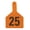 Orange, variant on Z Tags Cow, Numbered (25) Color: Green Number: 51-75