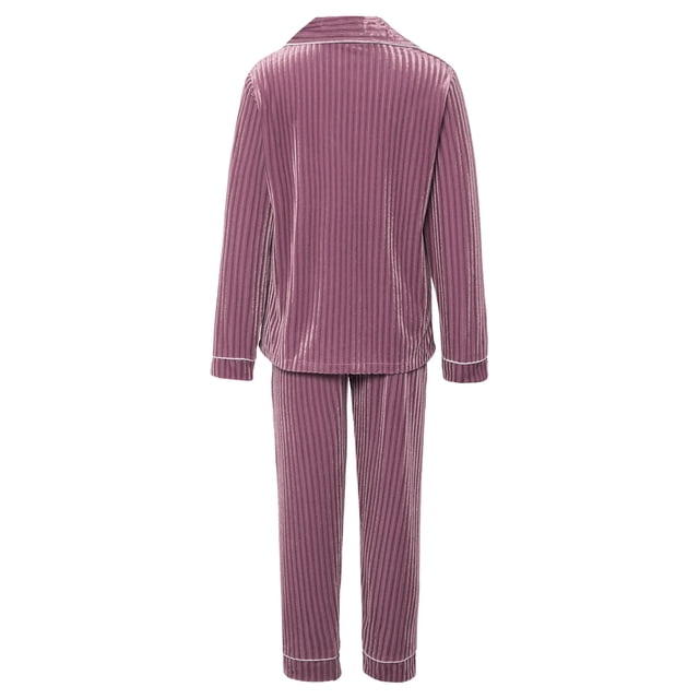 Conjunto de Pijama de terciopelo para niños, ropa de dormir informal de manga larga con cuello vuelto, Top con pantalones, ropa de dormir de Navidad para el hogar