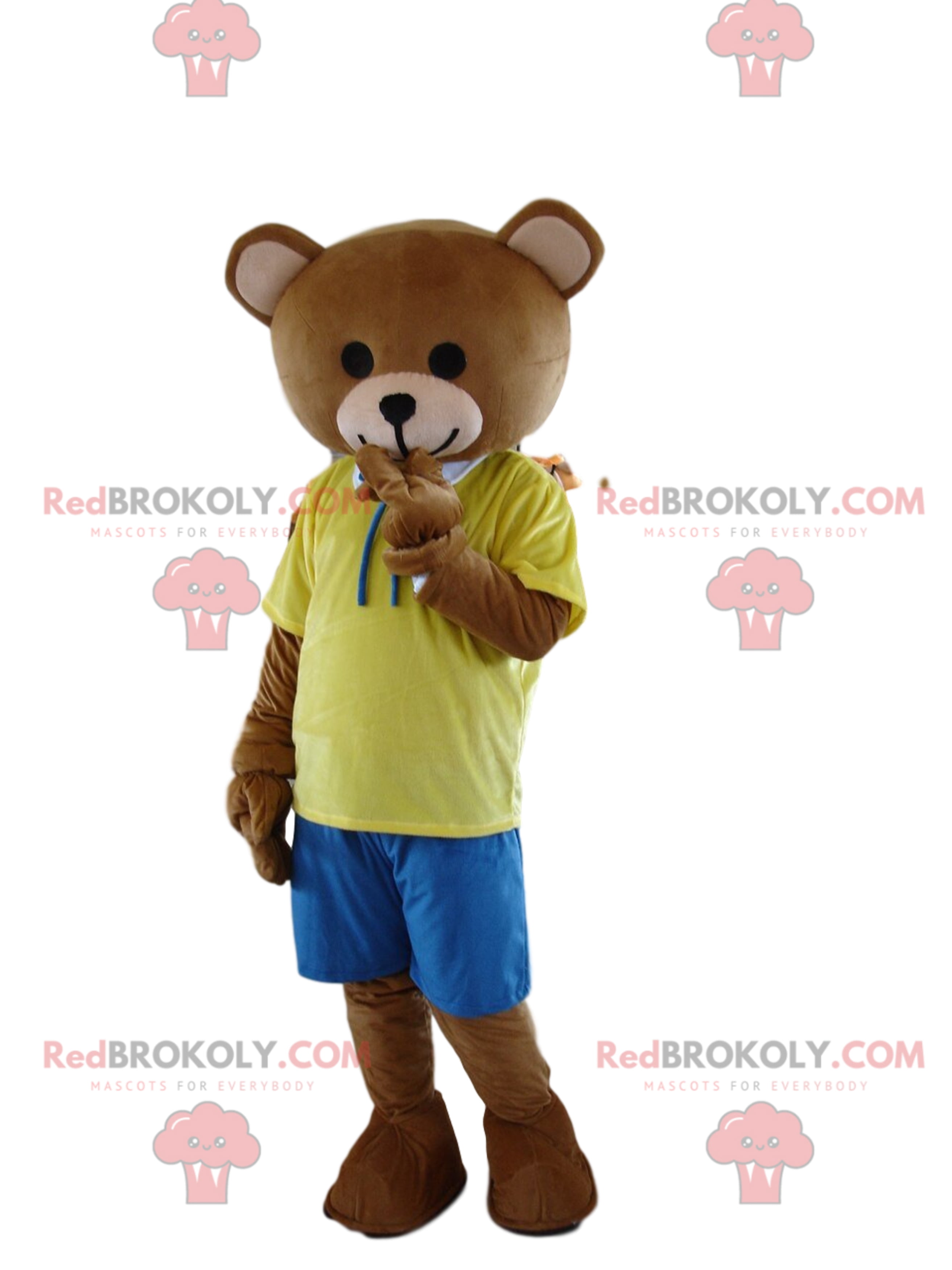 Very cute brown bear mascot, beige teddy bear costume
