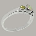 thumbnail image 4 of LBG British Made 14k White Gold Ring with Natural Opal & Peridot Womens Engagement Ring - 33 size options - Size 7.25, 4 of 7