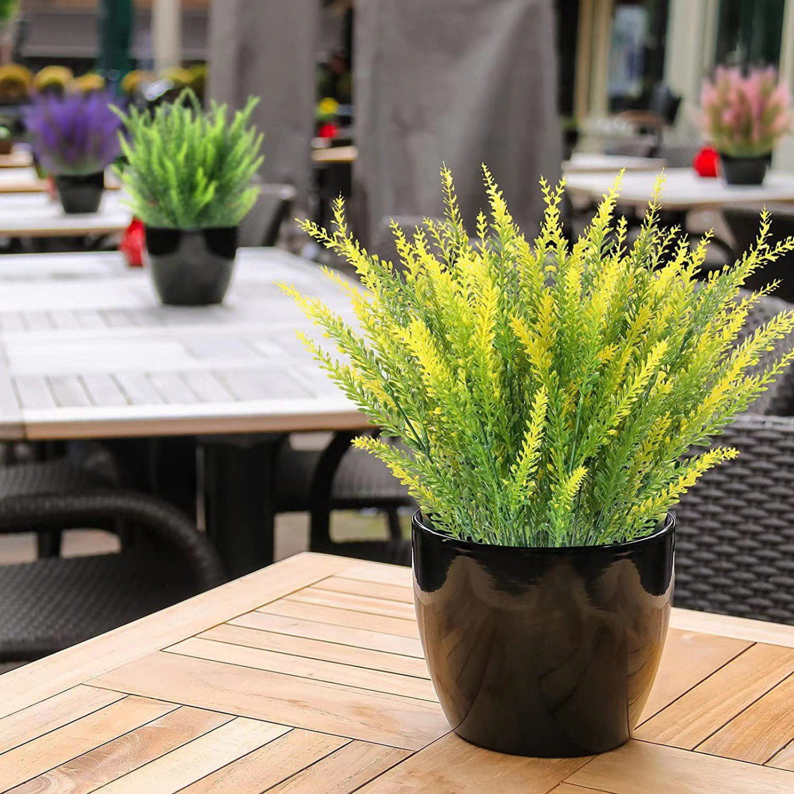 4/12 Bundles Artificial Flowers Purple Flowers Lavender for Home Table Indoor Outdoor Wedding Centerpieces Home Office Kitchen Garden Decor,15-inch