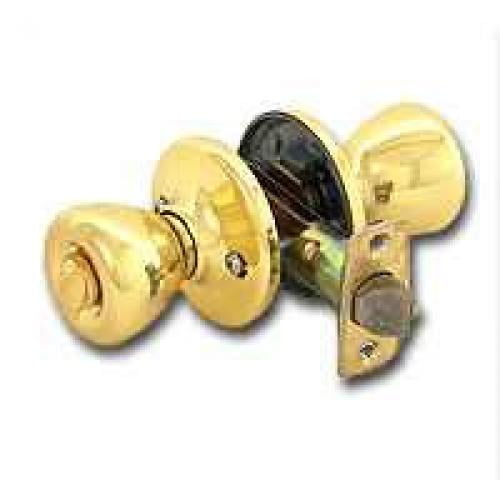 Kwikset Tylo Polished Brass Entry Knobs ANSI/BHMA Grade 3 1-3/4"
