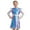 Blue-A, variant on Ocealan Kids Girls 2Pcs Alien Outer Space Dance Sets Metallic Long Sleeve A Line Dress Headband Blue 12