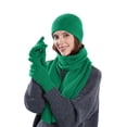 thumbnail image 4 of Fenny Scarf for Women Fitness 3 in 1 Women's Scarves & Wraps Knitted Winter Gloves Women Outdoor Womens Beanie Green, 4 of 4