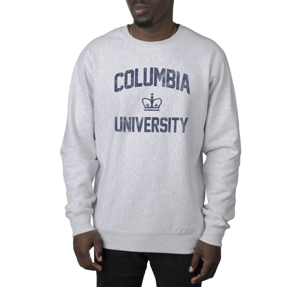 Men's Uscape Apparel Heather Gray Columbia University Premium Heavyweight Crew Neck Sweatshirt