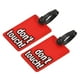 thumbnail image 1 of Equipaje Etiqueta, PVC Identificador Tarjeta Soporte Etiqueta, No Tocar Patrón Viaje Bolso Etiqueta con Ajustable Correa para Equipaje Maleta, Rojo Paquete de 2, 1 of 5