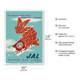 thumbnail image 2 of Discover Japan - Koinobori (Carp Streamer) - Fly Japan Air Lines (JAL) - Vintage Airline Travel Poster by J. Murakoshi c.1960s - Master Art Print 10in x 14in, 2 of 4