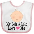 thumbnail image 3 of Inktastic My Lola and Lolo Love Me Girls Baby Bib, 3 of 4