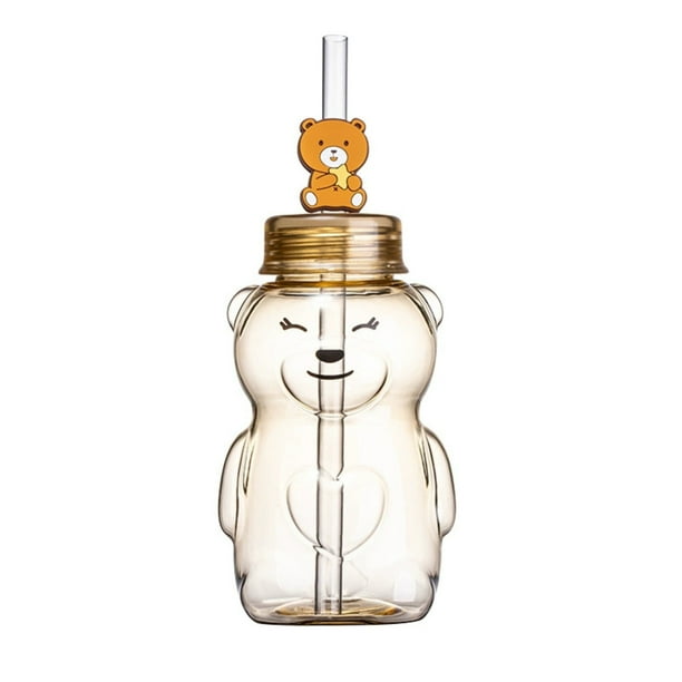 Botellas Botella de agua Oso Taza de paja Imprescindibles de viaje Hidrojug Botella de agua Imprescindibles de viaje