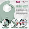 thumbnail image 3 of Abiie Ruby Wrapp Silicone Bibs for Babies with Front Pocket - Waterproof Bib - Stain Resistant - Silicone Toddler Bibs (Grey), 3 of 6