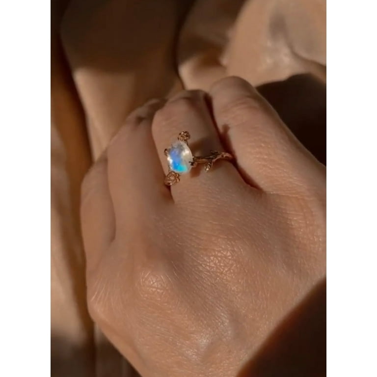 2 carat 2024 moonstone engagement ring
