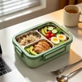 thumbnail image 4 of TACILIP Stationery Supplies, 1PCS Bento Box Lunch Box 3 Compartment Snack Containers Reusable Lunch Box Lunch Containers For Home Travel Work 720ml Equipped With Plastic Tableware, Home Gifts, 4 of 6