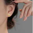 thumbnail image 3 of 925 Sterling Silver Bow Stud Earrings for Women Teens Bow Ribbon Earrings Stud Bowknot Earrings, 3 of 12