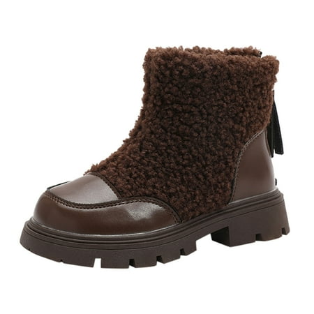 

gdxvjhbj Toddler Girl Boots Fall Girls Boots Kids Hiking Outdoor Waterproof Comfort Urban Styled Boots (Toddler/Little Kid/Big Kid) (Brown 9-9.5 Years)