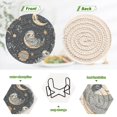 thumbnail image 4 of WOBOGO Illustration Of Cute Sloth in Space Coil Coasters Set of 6 Minimalist Cotton Woven 3.94 inch Non-Slip Insulated and Absorbent Home Accessories., 4 of 7