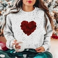 thumbnail image 4 of Craaazy Women's Valentines Shirts Casual Long Sleeve Round Neck Love Heart Tops Gifts, 4 of 5