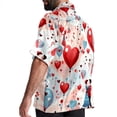 thumbnail image 3 of Valentine's Day Love Men's Casual Button Down Short Sleeve Printed Summer Beach Shirts, 3 of 6