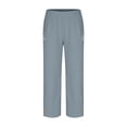 thumbnail image 4 of JUSLIO Cargo Pants for Women Casual Zipper Pockets Comfortable Blue 2XL, 4 of 9