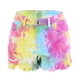 thumbnail image 6 of Baqcunre Women's Stretch Denim High-Waisted Tie-Dye Scuffed and Ripped Shorts With Pockets,Size S-XXL,Ripped Jeans Womens,Womens Jeans,Shorts for Women,Womens Clothes,Color Pink, 6 of 9