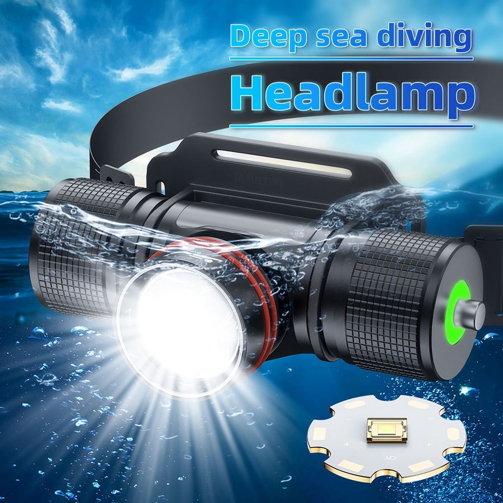 Scuba Diving Light Underwater Diving Headlamp IPX8 Waterproof Underwater 40M