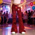 thumbnail image 3 of LRen Girls Jeans Baggy Pants Flare Pants Dress Pants Kids School Uniform High Waist Cute Y2k Stretch with Pocket Summer Lightweight Pant for Tween Girls Age 11-12 Years, 3 of 5