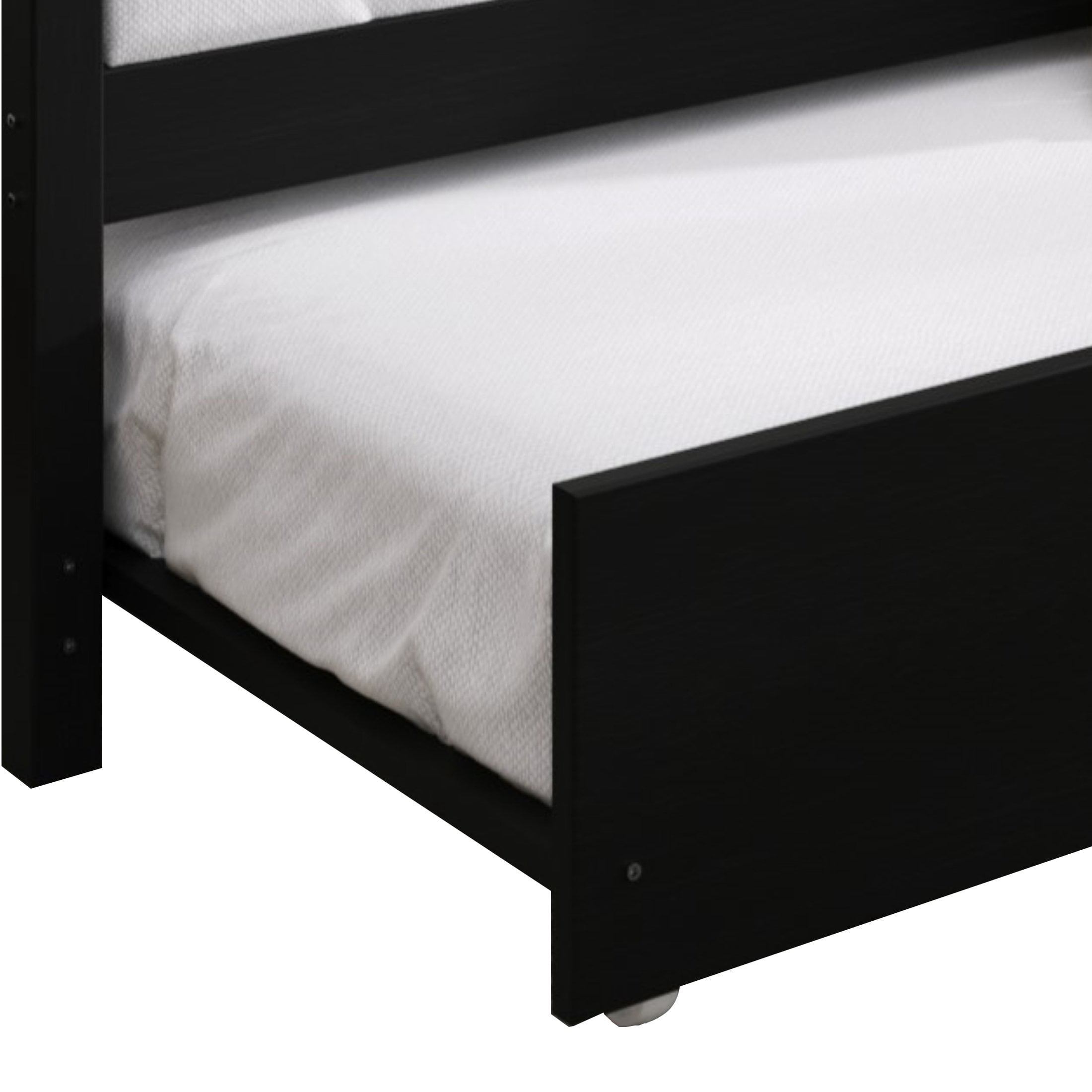 Castle Place Vintage Wood Twin Daybed with Trundle, Black