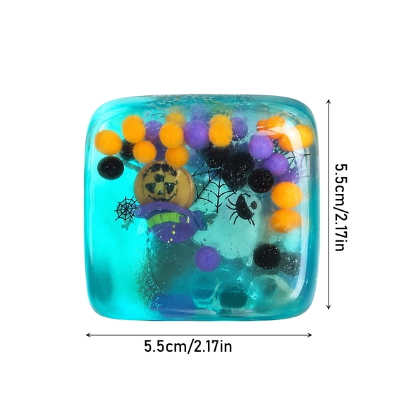 Ice Cube Fidget Toy for All Ages: 1 Pcs 2.17" Sensory Squeeze Fidget Toys, Square Stress Balls, Classroom Prizes, Anxiety Relief Stress Cube Gift for Halloween