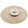 thumbnail image 4 of Set of 4 Round Placemats Woven Placemats Washable Braided Table Mats For Dining Table Heat Resistant Non-Slip Circle Place Mats(Beige), 4 of 5