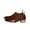 Brown, variant on Lovskoo 2024 Women's Dress Leather Shoes Chunky Heel Single Shoes Work Pointed Splicing Middle Heel Retro Ladies Shoes Deep Mouth Ankle Stirrups Shoes Sloping Heel Khaki