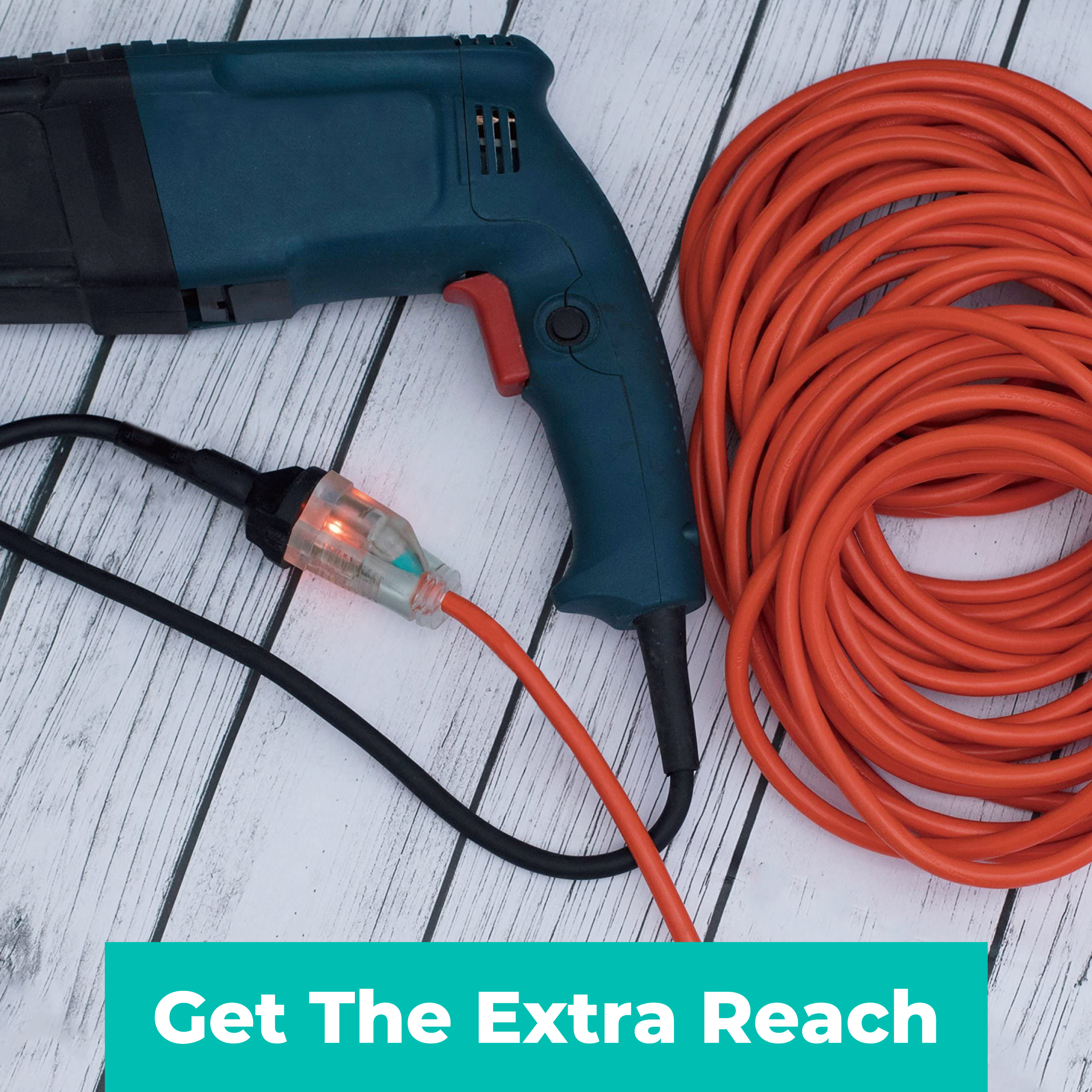 KMC 50 ft. Outdoor Extension Cord, Orange, 16/3 SJTW photo 3