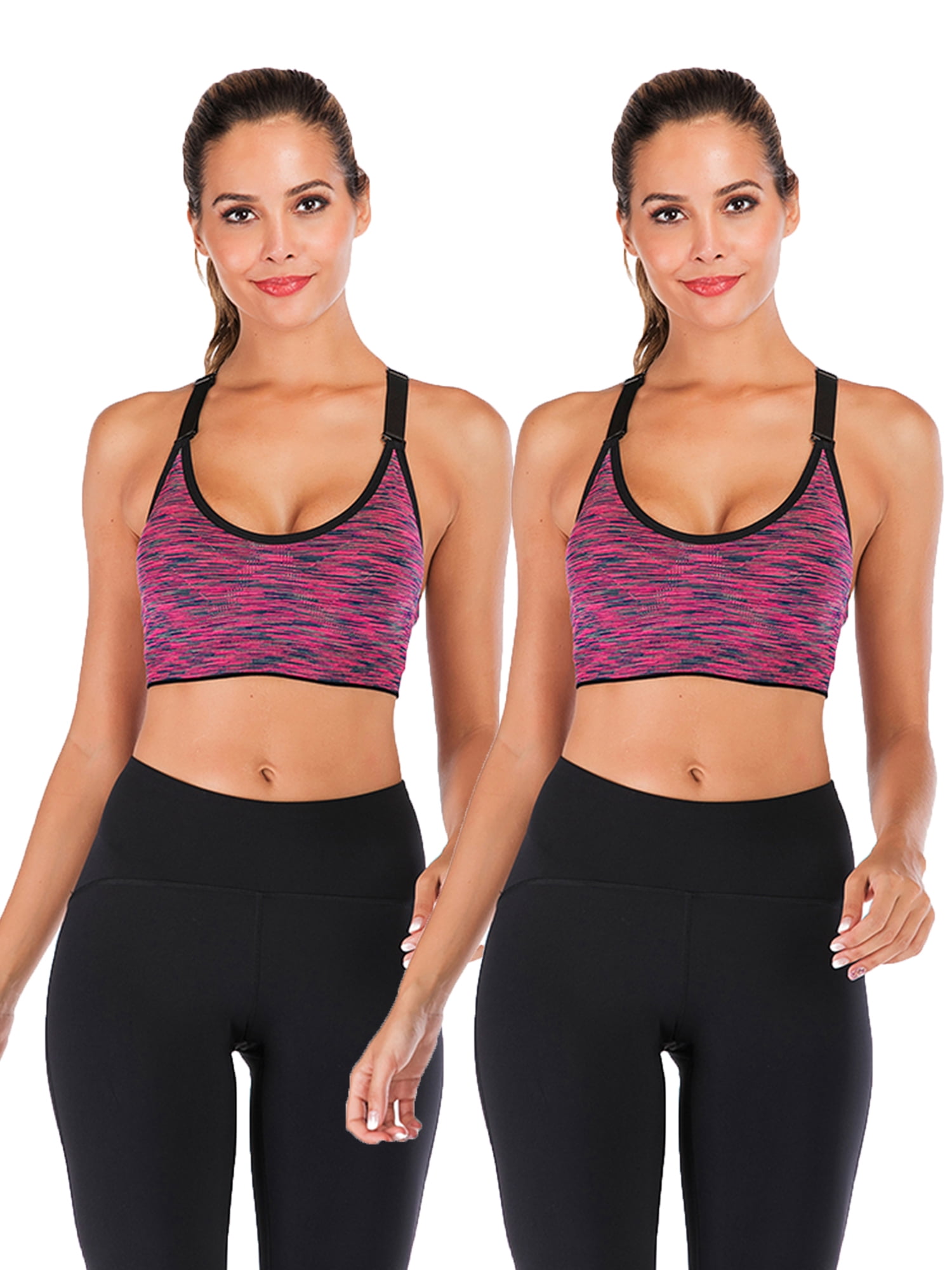 PRO FIT Womens Sports Bra Cotton/Nylon Blend Yoga Pullover Activewear High Impact Support Bras