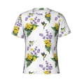 thumbnail image 3 of Naloa Lavender Flowers Men's T-Shirt Sport T-shirt Men's Basic Tee Casual Men's Shirt, Round Neck, Short Sleeves - Medium, 3 of 5