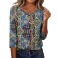 thumbnail image 3 of Zeagoo Womens Spring Tops 3/4 Sleeve Crew Neck T-Shirts Summer Business Dressy Work Blouses Vacation Tops, 3 of 6