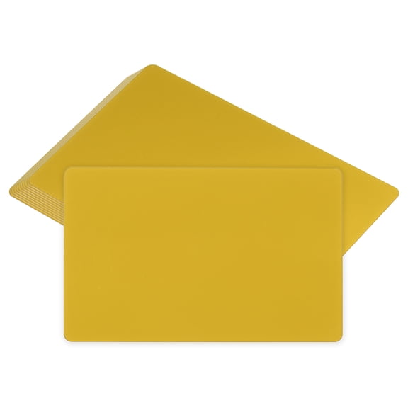 Uxcell Metal Business Cards Blank Name Card Laser Engraving Aluminum with Adhesive, Golden 25 Pack