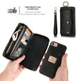 thumbnail image 6 of iPhone 8 Wallet Detachable Case, iPhone 7 Case, Dteck [wrist band & metal buckle & 14 Card Slots] Zipper Purse Phone Case Multi-function Folio Flip Weave PU Leather Removable Magnetic Back Cover,Black, 6 of 10