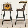 HBBOOMLIFE Stools Set of 3 24" Faux Leather Counter Height High Chair