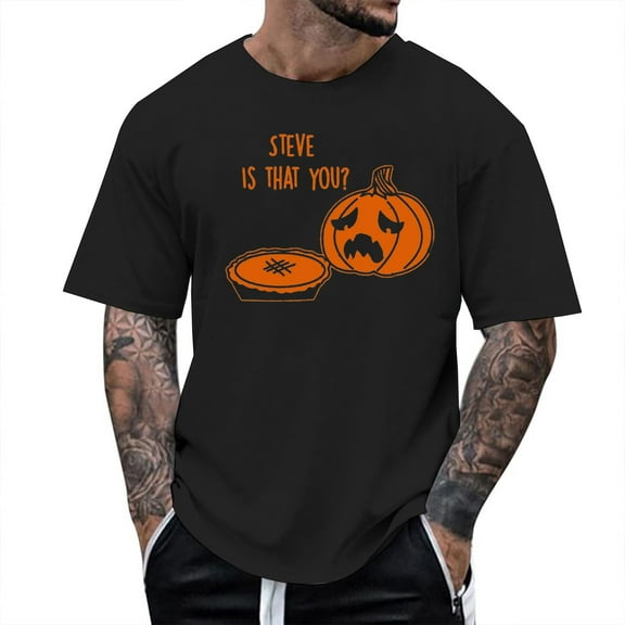 Mens Graphic T Shirts Halloween Crying Pumpkin Printing Casual Short Sleeve Crew Neck Tees Comfortable Breathable Trendy Spring Summer Fall Shirts for Men Black L
