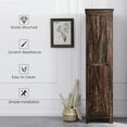 thumbnail image 4 of Costway Linen Tower Bathroom Storage Cabinet Tall Slim Side Organizer w/ Shelf Walnut, 4 of 11