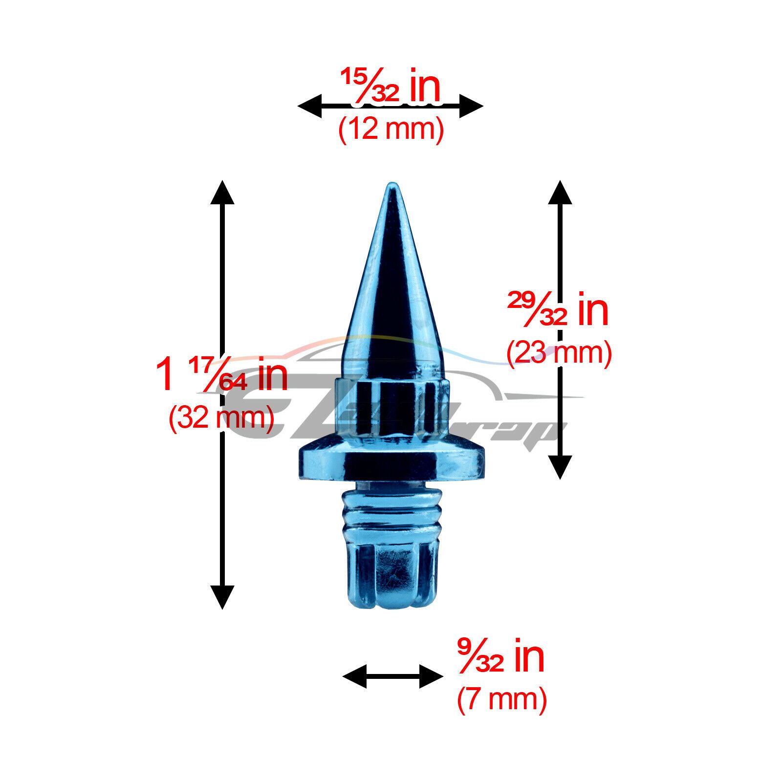 100 PCs Spiked Wheel Rivets For Wheels / Rims JDM Lip PC-WRL01