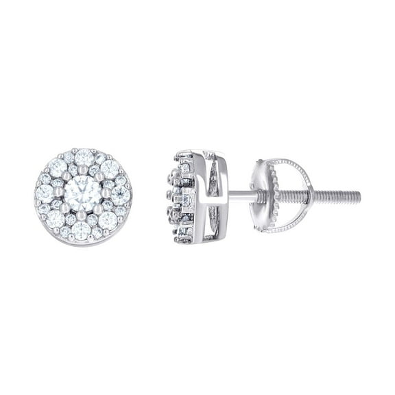 925 Sterling Silver Womens Moissanite Fashion Round Stud Earrings 8x8mm Wide Stud Earring for Women