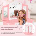thumbnail image 4 of Infans Kids Vanity Princess Makeup Dressing Table Chair Set W/ Tri-folding Mirror Pink, 4 of 7