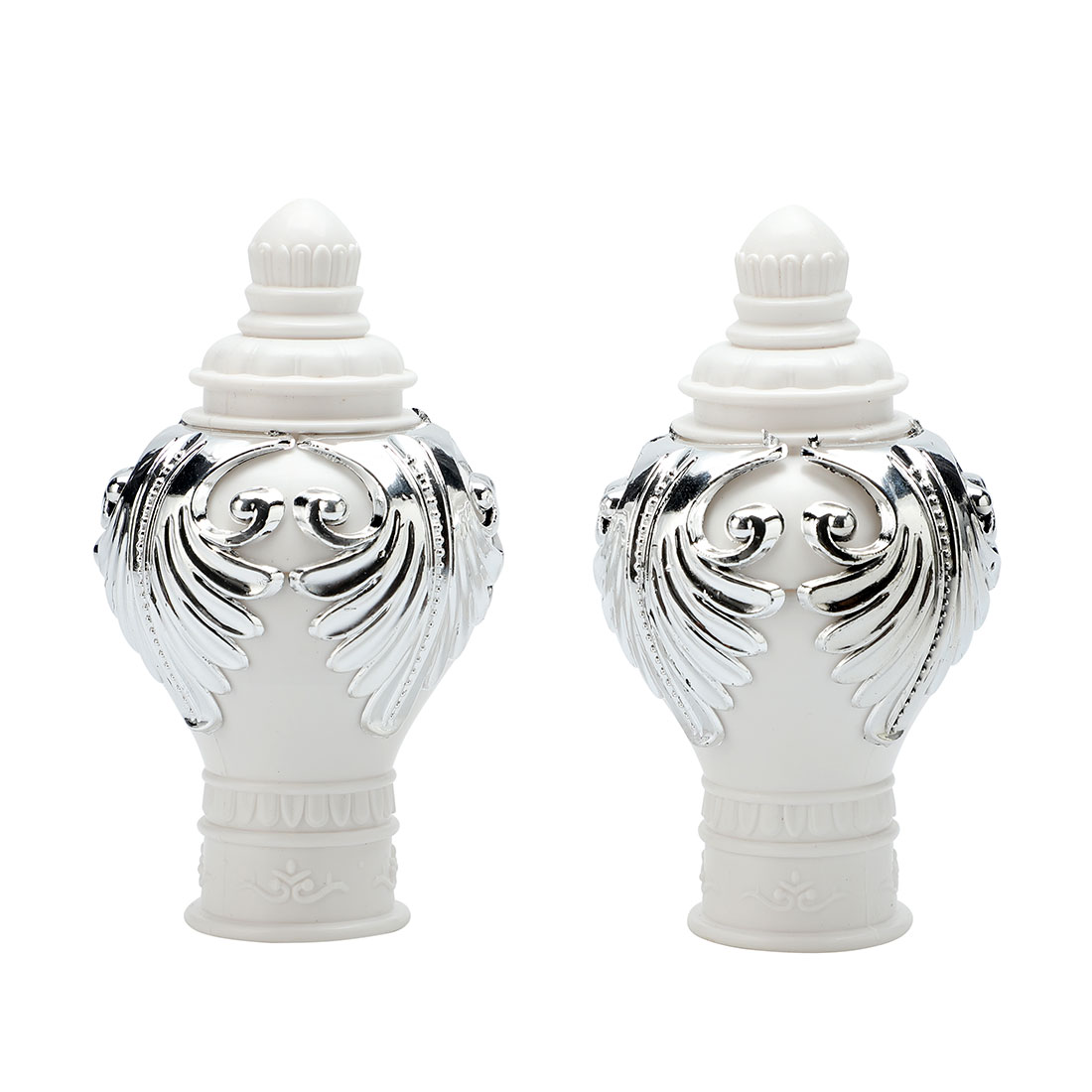 Household Plastic Curtain Drapery Rod Pole Ends Cap Finials White 28mm