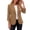 Brown, variant on Womens Blazer Plus Size Stretch 3/4 Sleeve Women's Casual Fashion Flared Colorful Three-Quarter Sleeve Buttoned Pocket Jacket Pink S